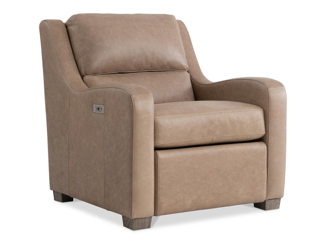 Ventura Beige/Tan Leather Power Motion Chair - Ornate Home