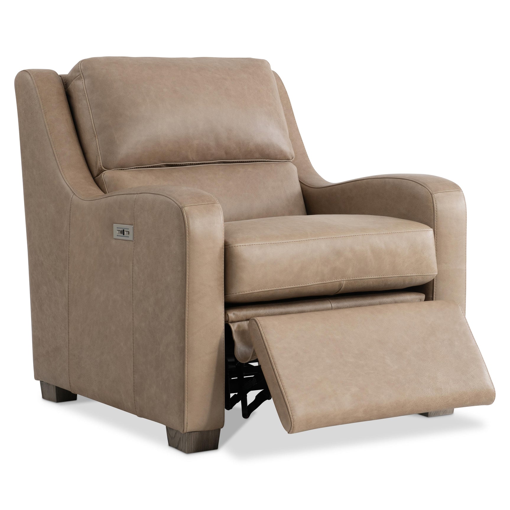 Ventura Beige/Tan Leather Power Motion Chair - Ornate Home