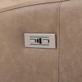 Ventura Beige/Tan Leather Power Motion Chair - Ornate Home