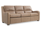 Ventura Beige/Tan Leather Power Motion Sofa - Ornate Home