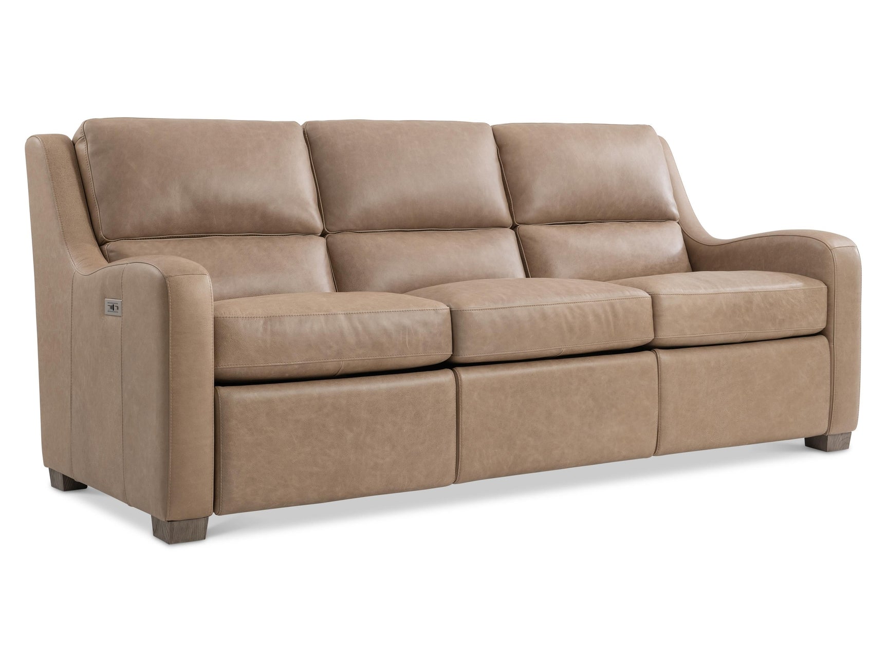 Ventura Beige/Tan Leather Power Motion Sofa - Ornate Home