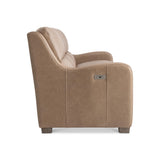 Ventura Beige/Tan Leather Power Motion Sofa - Ornate Home