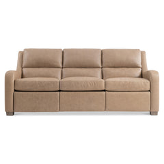 Ventura Beige/Tan Leather Power Motion Sofa - Ornate Home