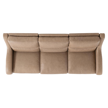 Ventura Beige/Tan Leather Power Motion Sofa - Ornate Home