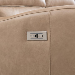 Ventura Beige/Tan Leather Power Motion Sofa - Ornate Home