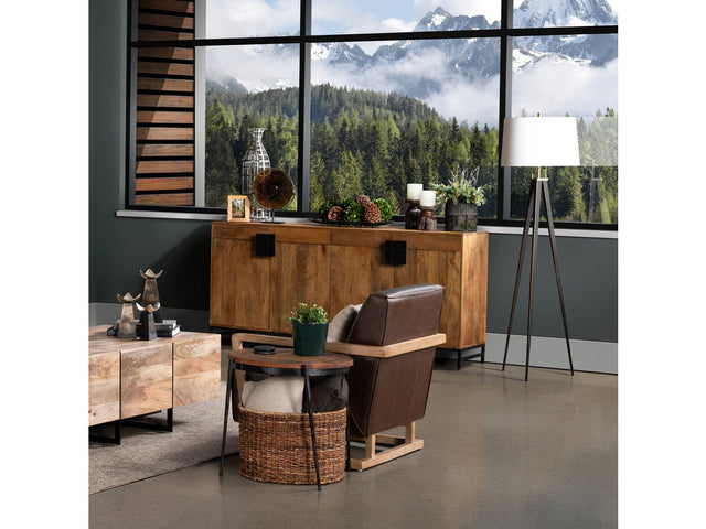 Ventura Brown/Black 4-Door, 4-Drawer Media Credenza - Ornate Home