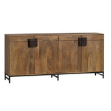 Ventura Brown/Black 4-Door, 4-Drawer Media Credenza - Ornate Home