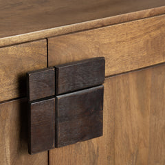 Ventura Brown/Black 4-Door, 4-Drawer Media Credenza - Ornate Home