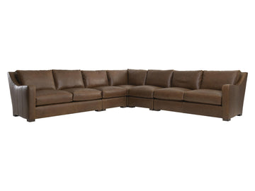 Ventura Brown Leather Sectional - Ornate Home