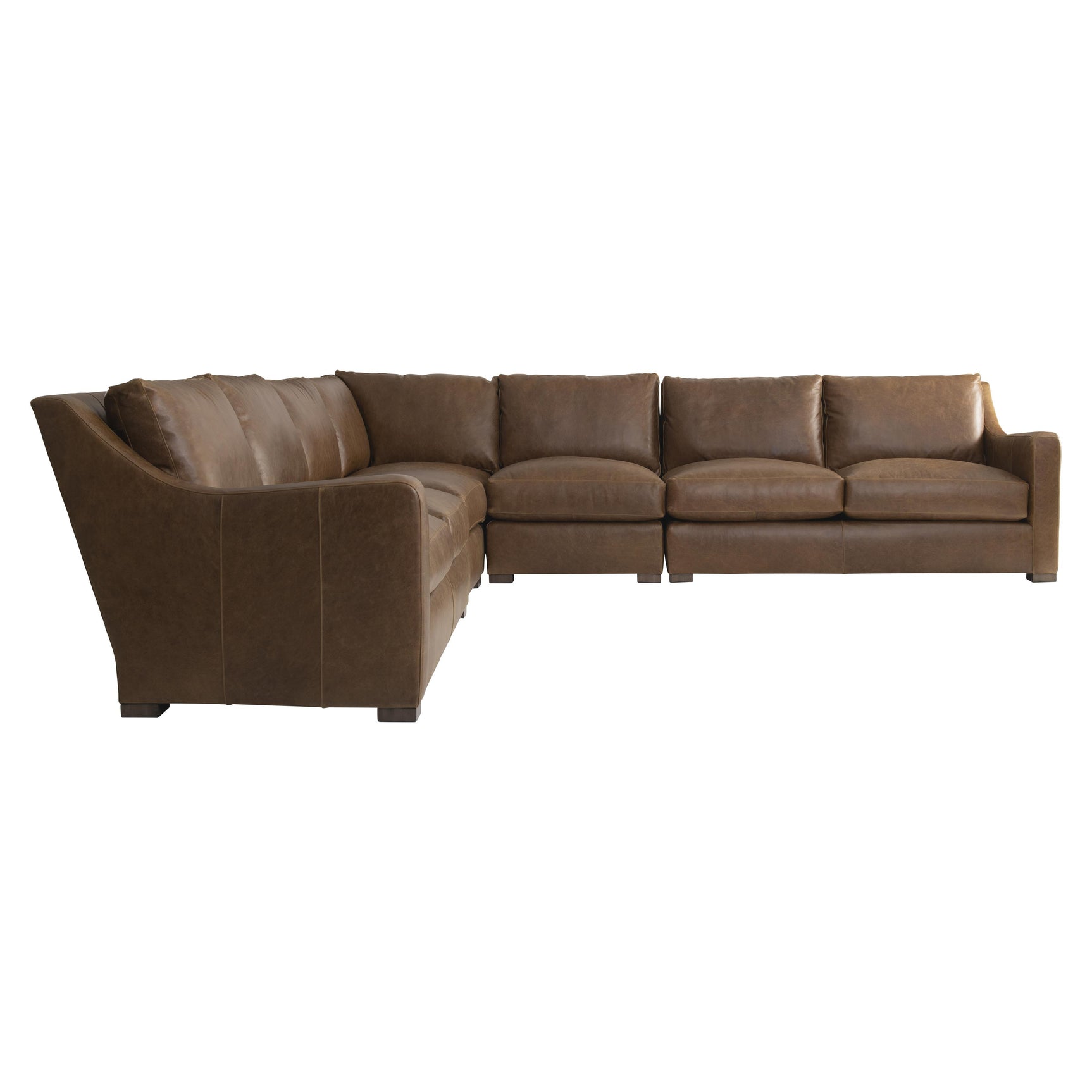 Ventura Brown Leather Sectional - Ornate Home