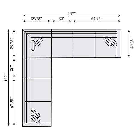 Ventura Brown Leather Sectional - Ornate Home