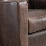 Ventura Brown Leather Swivel Chair - Ornate Home