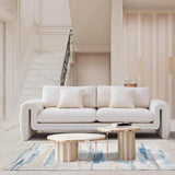 Ventura Ivory Boucle Uph. Designer Living Room Set - Ornate Home