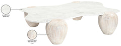 Ventura White And Acacia Wood Coffee Table - Ornate Home