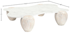 Ventura White And Acacia Wood Coffee Table - Ornate Home