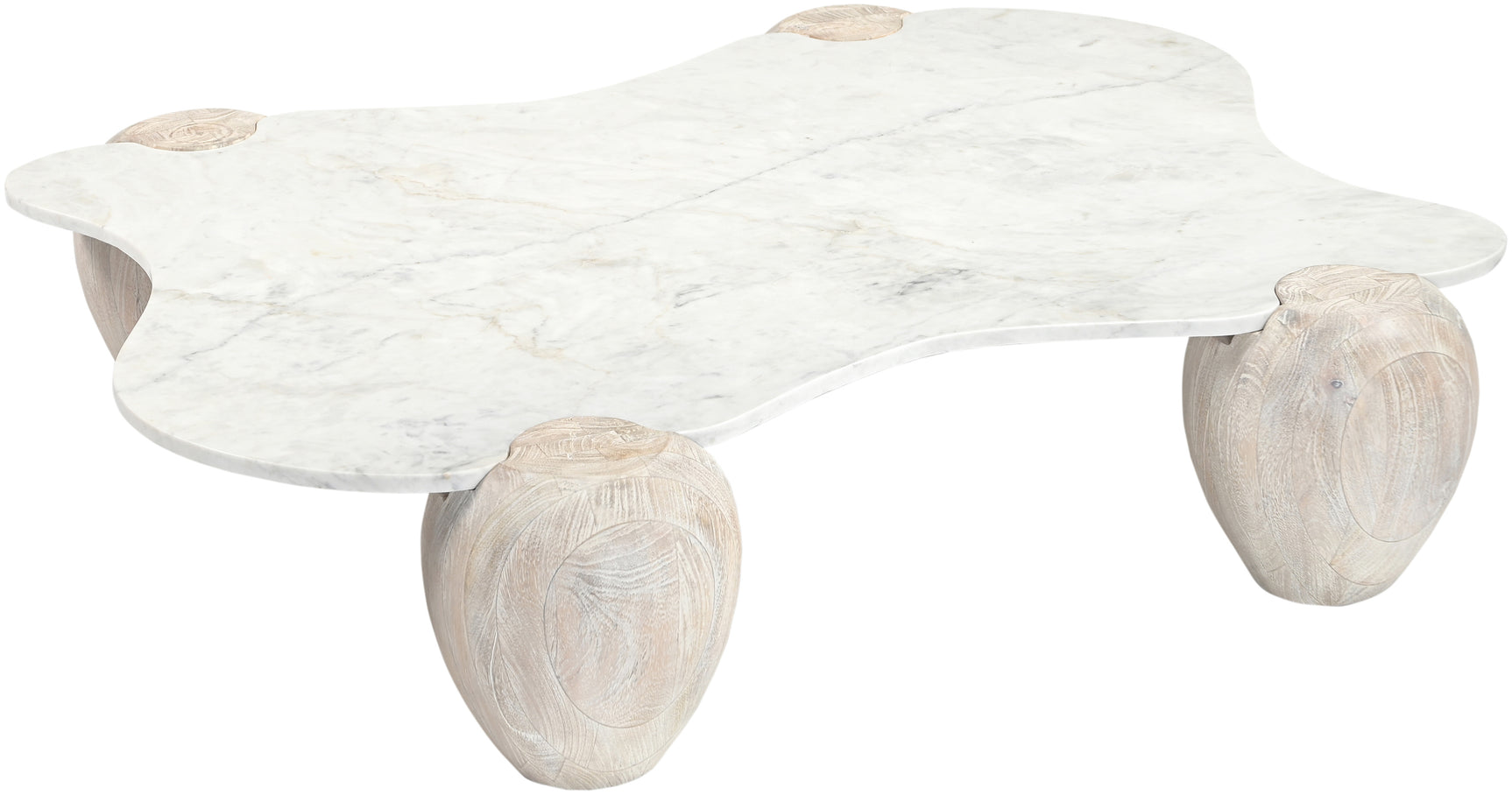 Ventura White And Acacia Wood Coffee Table - Ornate Home