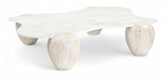 Ventura White And Acacia Wood Coffee Table - Ornate Home