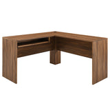 Venture Walnut L-Shaped Wood Office Desk - Ornate Home