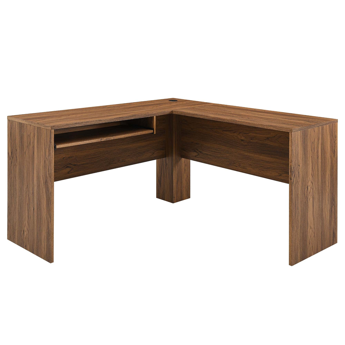 Venture Walnut L-Shaped Wood Office Desk - Ornate Home