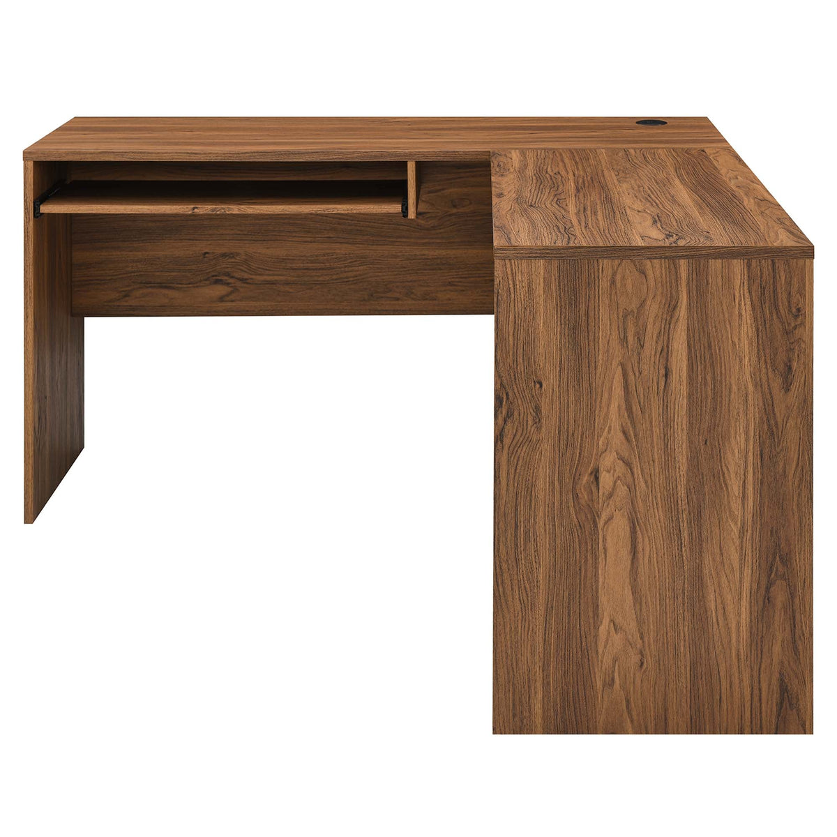 Venture Walnut L-Shaped Wood Office Desk - Ornate Home