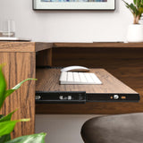 Venture Walnut L-Shaped Wood Office Desk - Ornate Home