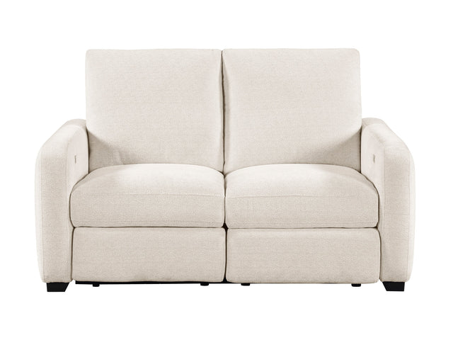 Vera Beige Power Double Reclining Loveseat - Ornate Home