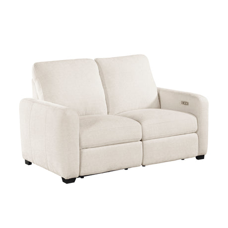 Vera Beige Power Double Reclining Loveseat - Ornate Home