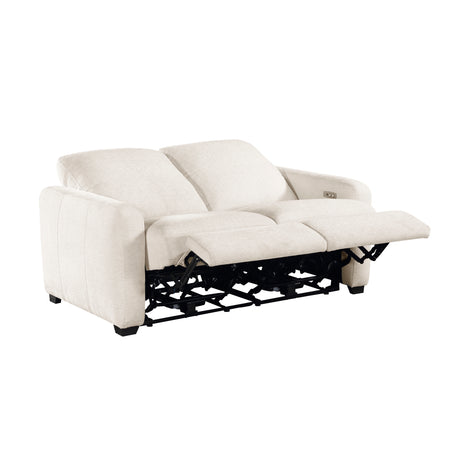 Vera Beige Power Double Reclining Loveseat - Ornate Home