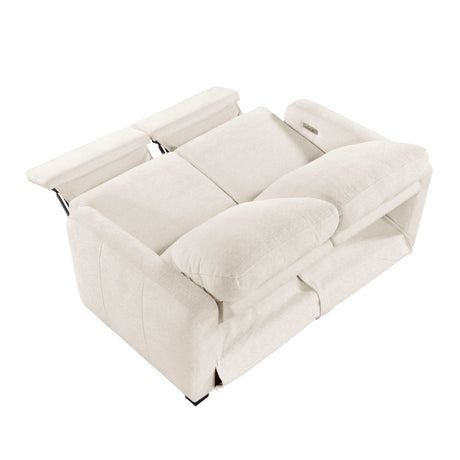 Vera Beige Power Double Reclining Loveseat - Ornate Home