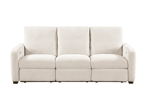 Vera Beige Power Double Reclining Sofa - Ornate Home