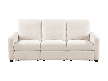 Vera Beige Power Double Reclining Sofa - Ornate Home