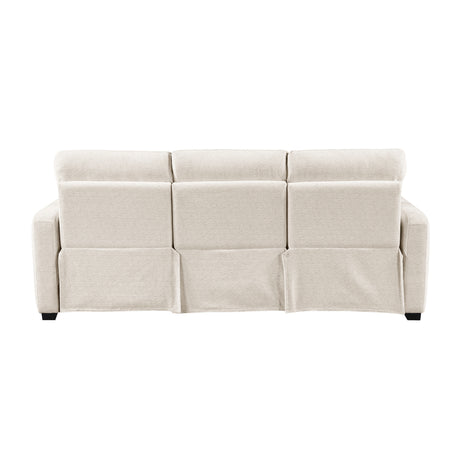 Vera Beige Power Double Reclining Sofa - Ornate Home