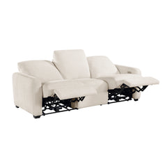 Vera Beige Power Double Reclining Sofa - Ornate Home