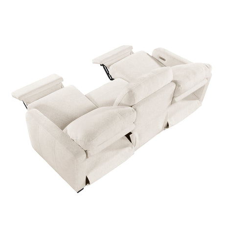 Vera Beige Power Double Reclining Sofa - Ornate Home