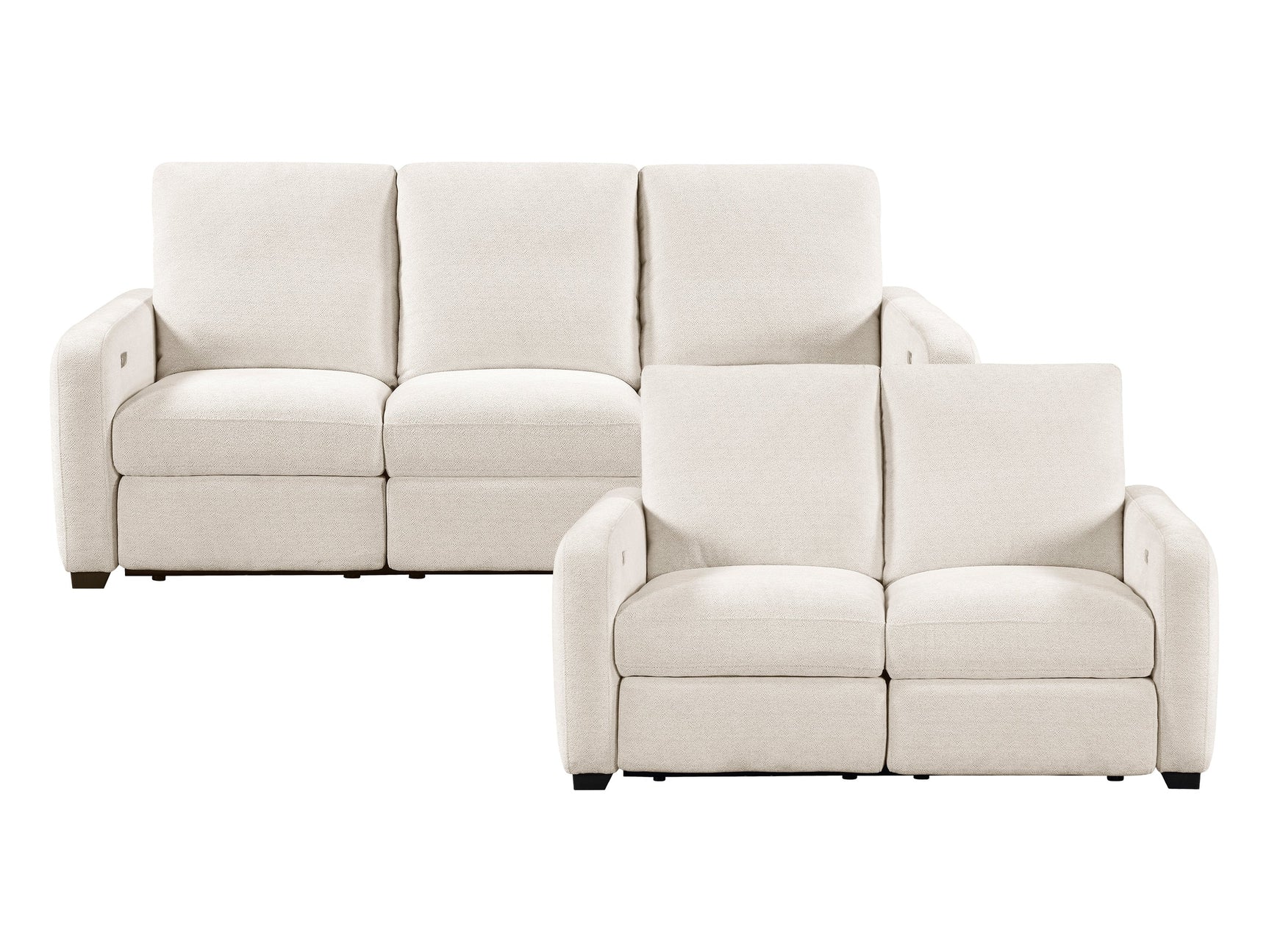 Vera Beige Power Double Reclining Sofa and Loveseat - Ornate Home