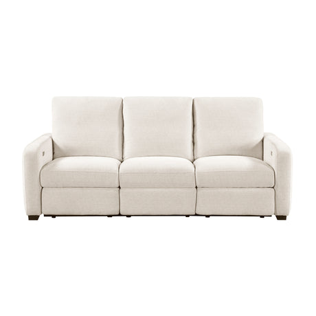 Vera Beige Power Double Reclining Sofa and Loveseat - Ornate Home