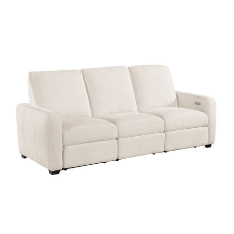 Vera Beige Power Double Reclining Sofa and Loveseat - Ornate Home