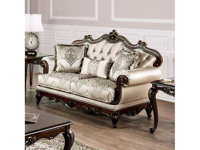 Veracruz Dark Cherry/Beige Loveseat - Ornate Home