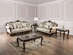 Veracruz Dark Cherry/Beige Sofa & Loveseat - Ornate Home