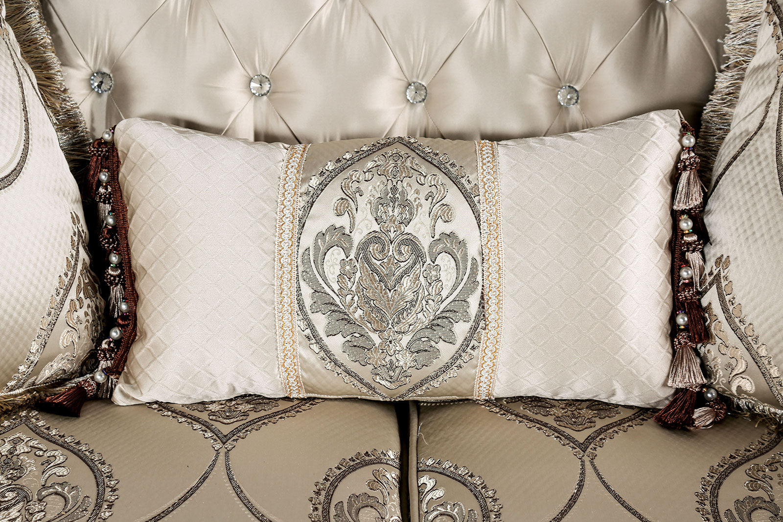 Veracruz Dark Cherry/Beige Sofa & Loveseat - Ornate Home