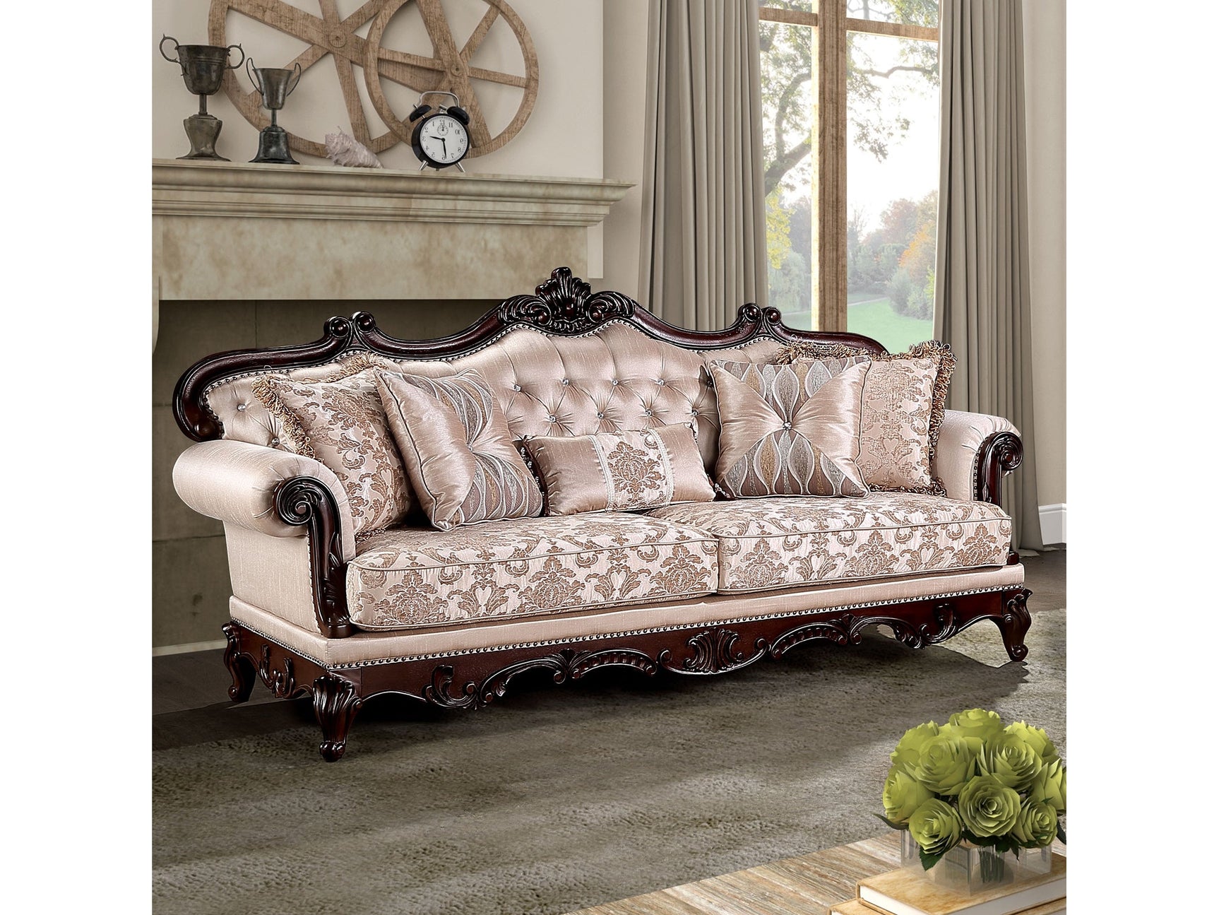 Veracruz Dark Cherry/Light Brown Sofa - Ornate Home