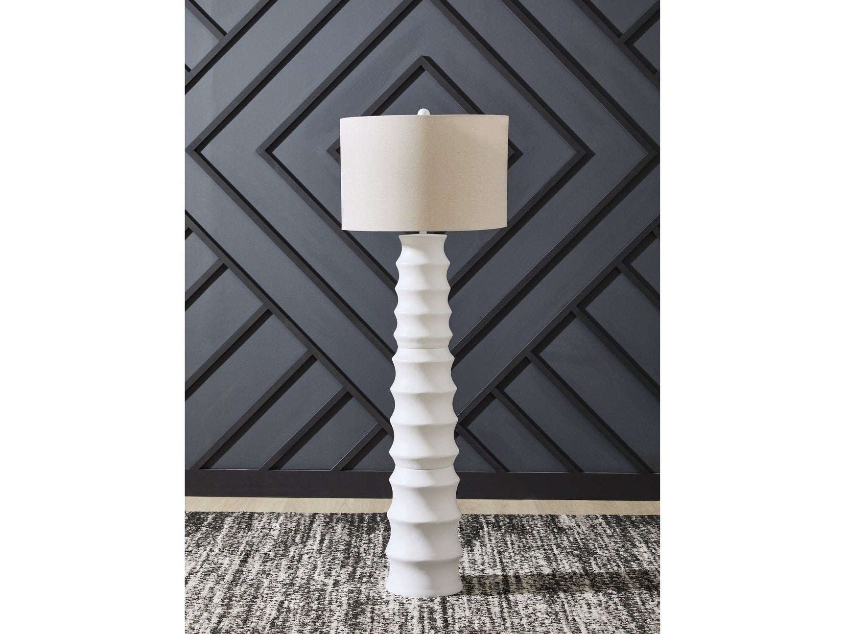 Veraleigh White Poly Floor Lamp (Online Special Price) - Ornate Home