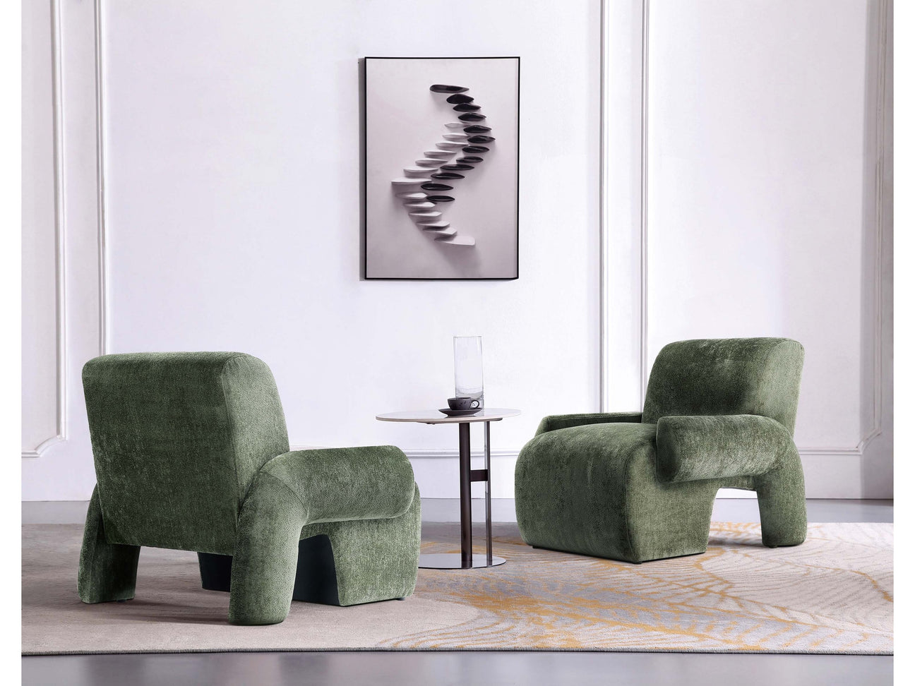 Verandah Accent Chairs in Olive Green (set of 2) - Ornate Home