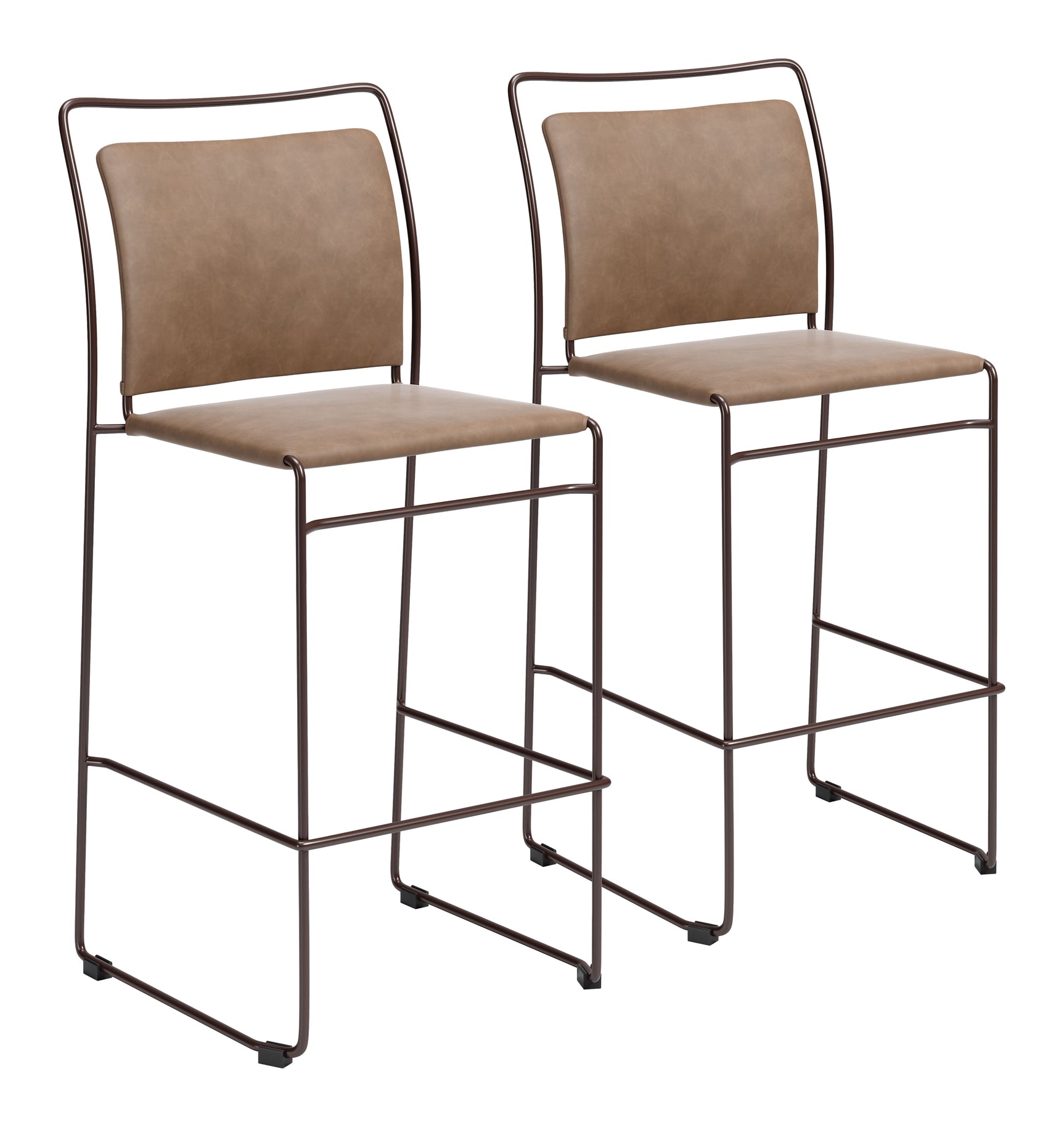 Verbena Brown Barstool (Set of 2) - Ornate Home