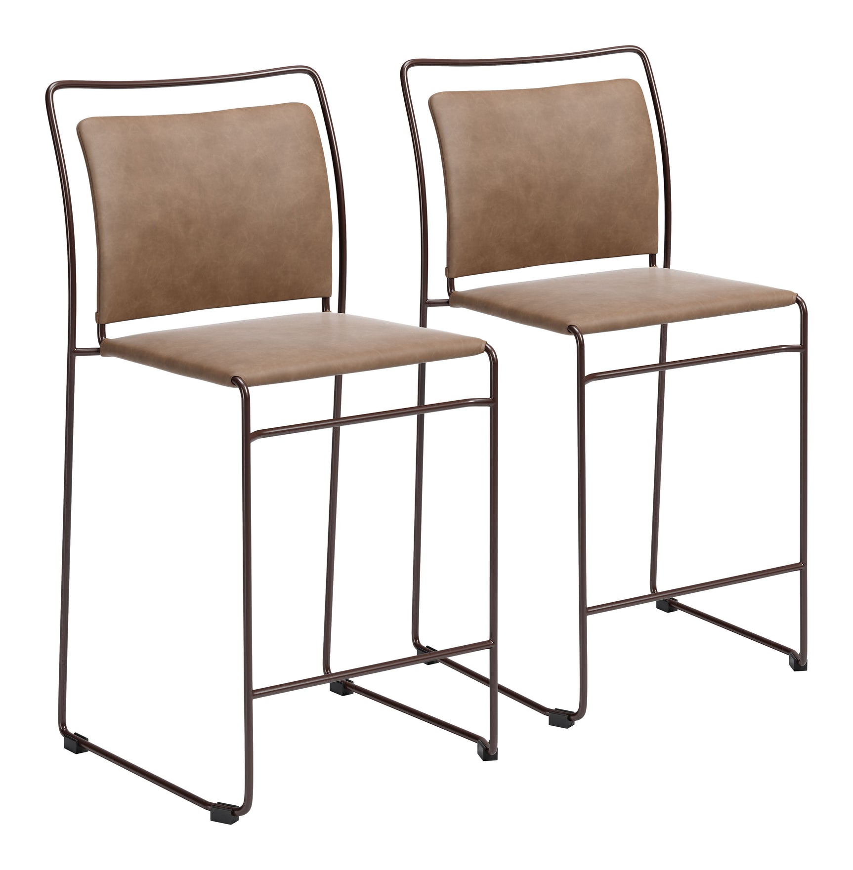 Verbena Brown Counter Stool (Set of 2) - Ornate Home