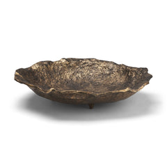 Verdant Antiqued Brass Large Metal Decorative Centerpiece Bowl - Ornate Home