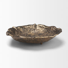 Verdant Antiqued Brass Large Metal Decorative Centerpiece Bowl - Ornate Home