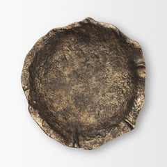 Verdant Antiqued Brass Large Metal Decorative Centerpiece Bowl - Ornate Home