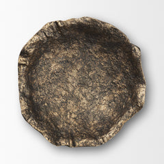 Verdant Antiqued Brass Small Metal Decorative Centerpiece Bowl - Ornate Home