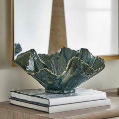 Verdant Bloom Emerald Outdoor Bowl - Ornate Home